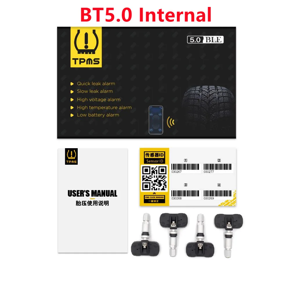 

Датчик давления в шинах для Android iOS BLE TPMS, водонепроницаемый внутренний и внешний датчик давления в шинах s Bluetooth 5,0