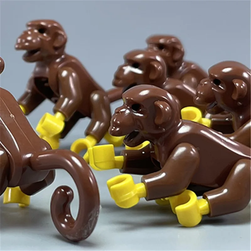 5 шт./компл. строительные блоки цвета коричневый Обезьяна Король кирпичи MOC