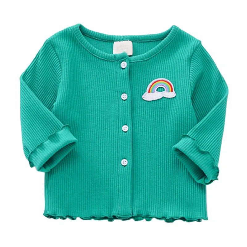 Весенне-осенняя верхняя одежда для девочек Пальто Кардиган с длинными рукавами и