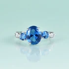 Уникальное кольцо с тремя камнями Gem's Beauty, кольца с шпинелью из искусственного серебра, классические кольца для женщин, роскошные изящные ювелирные изделия