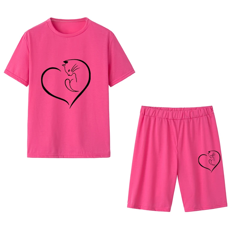 Женские летние спортивные костюмы футболка и брюки модная повседневная одежда