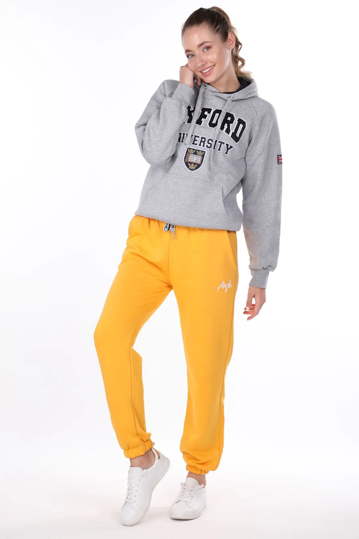 

Angel Embroidered Elastic Yellow Womens Sweatpants