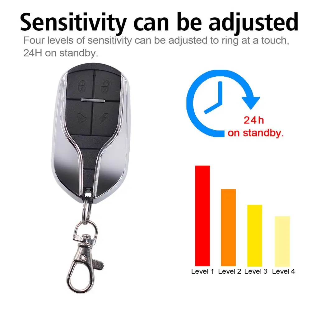 

9-12V Universal Motorcycle Anti-theft Alarm System Moto Scooter Security System With Engine Start Remote Control Key Fob