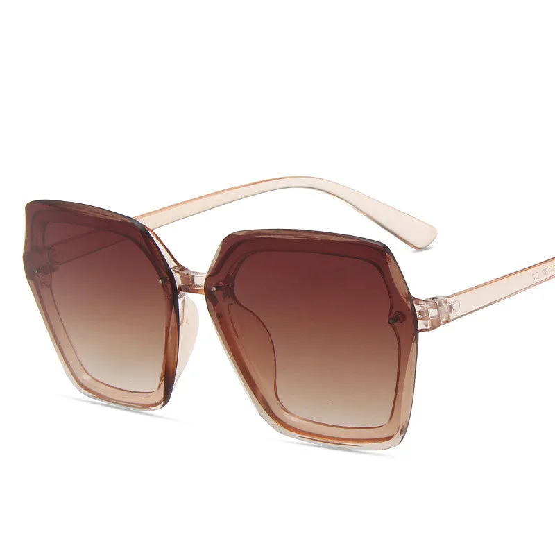 

Abay 2021 Fashion Tea Gradient Sunglasses Women Ocean Water Cut Trimmed Lens Sun Glasses Female Driving Oversized UV400 Oculos