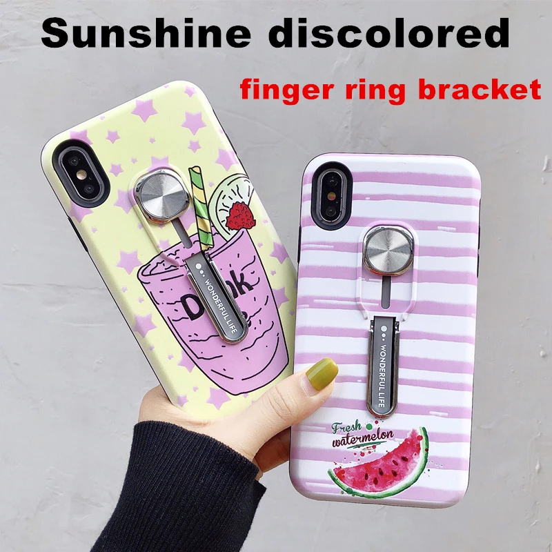 Sunshine Discolor чехол для телефона Apple IPhone 6 6S 7 8 Plus X XS Max XR крепление в виде кольца на