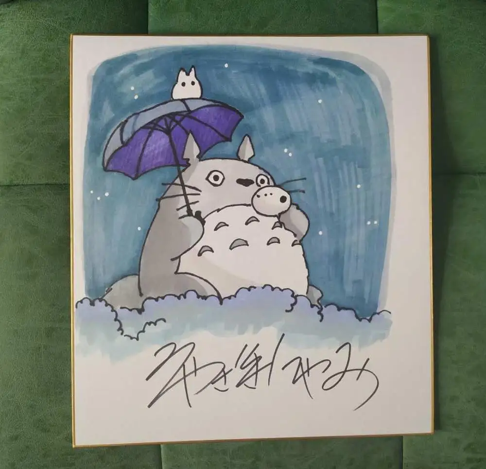 Ручная нарисованная Miyazaki Hayao autographed Shikishi доска объявлений Tonari no Totoro rare 7930|Открытки