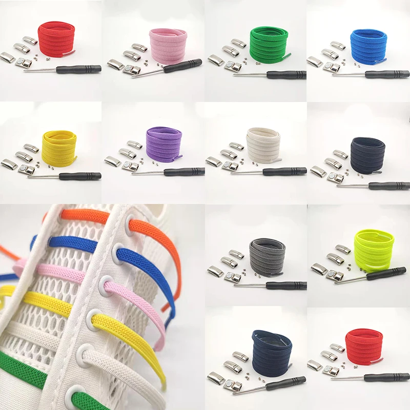 

1Pair Elastic Magnetic 1 Second Locking Shoelaces Creative Lazy Quick No Tie Sports Shoe laces Unisex Shoelace Sneakers Laces