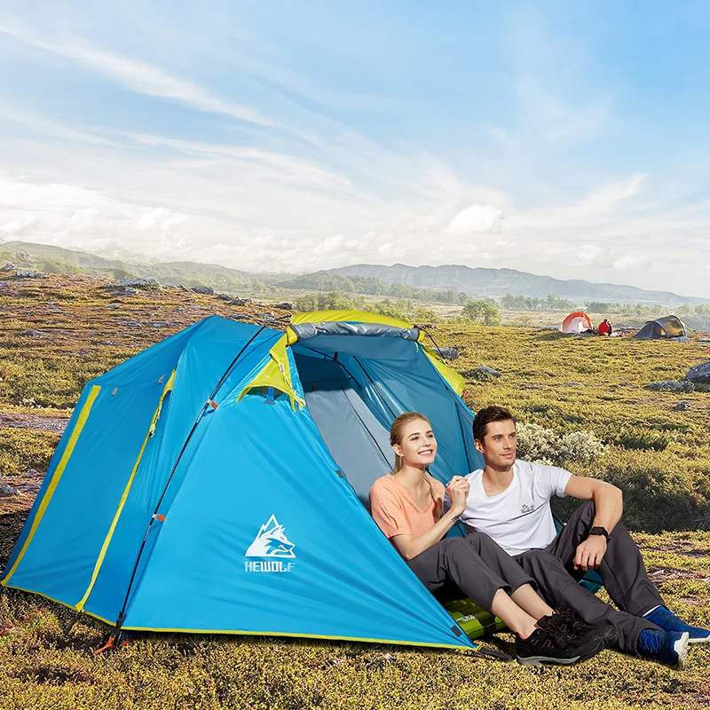 Палатка Hewolf Автоматическая на 4-5 человек однокомнатная двухслойная портативная