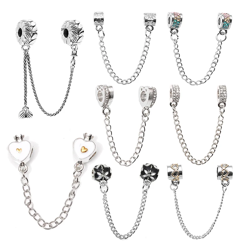 

High Quality Silver Plated Crystal Safety Chain Fits Snake Chain Bracelets DIY Brand Bracelet For Women DIY Jewelry Making