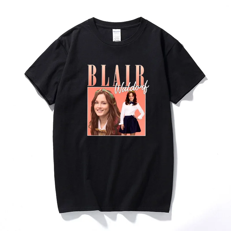 

Blair Waldorf Gossip Girl Rapper T Shirt Men Vintage 90s Men Woman Tshirts Top Cotton Short Sleeve T-shirt Men Clothing EU Size