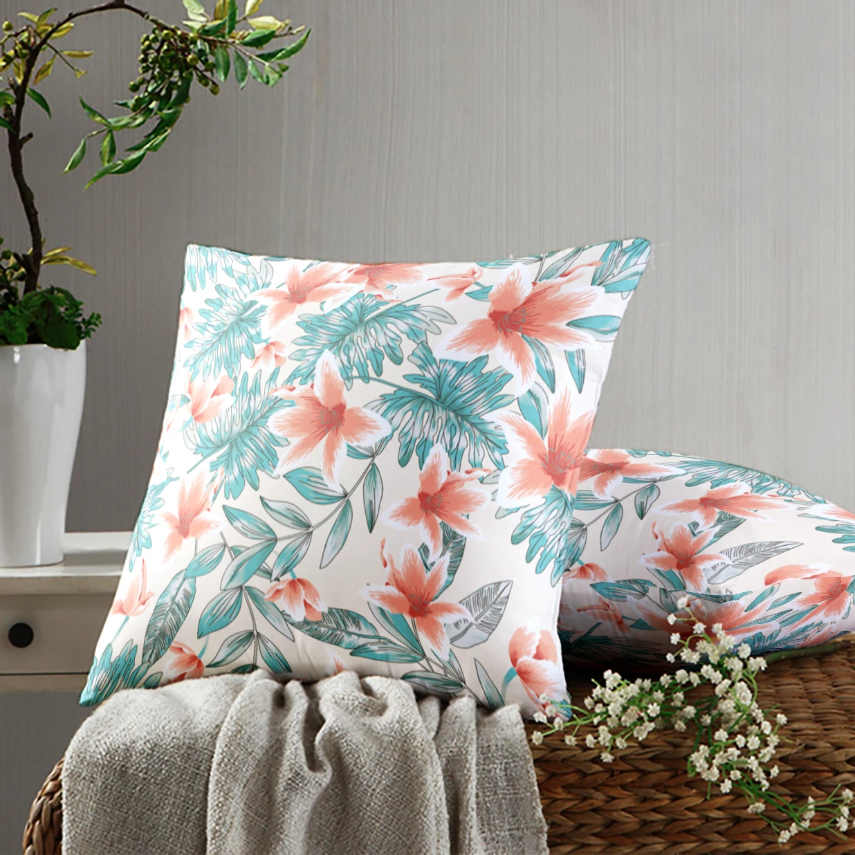 

Pretty Flowers Pillow Case Decoration Sofa Cushion Pillow Case Bed Pillow Case Home Decoration Car Pillow Case