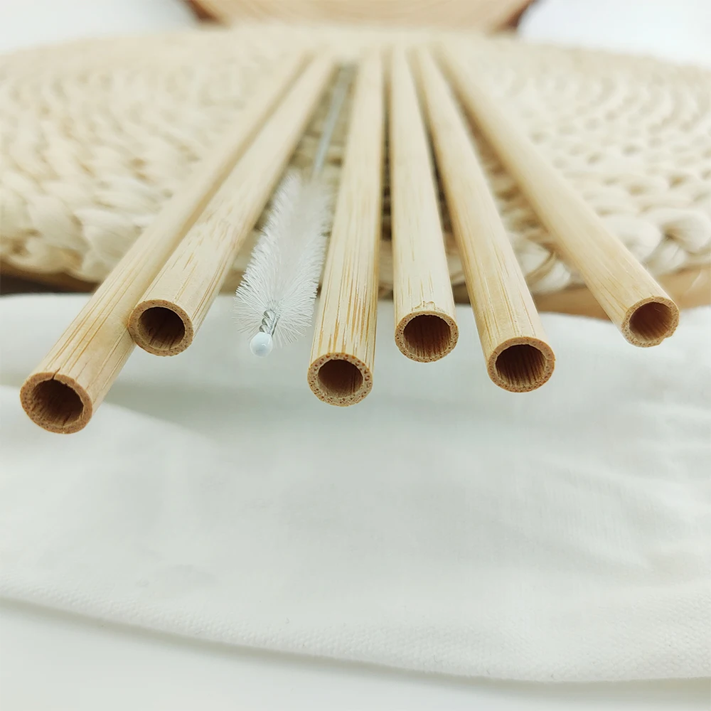 7 шт./компл. натуральная многоразовая зеленая бамбуковая солома Экологически