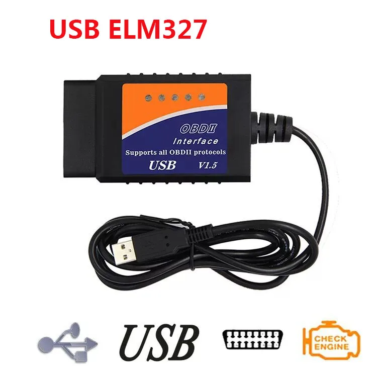 MINI USB ELM327 V1.5 OBD2 автомобильный диагностический интерфейс сканер ELM 327 OBDII