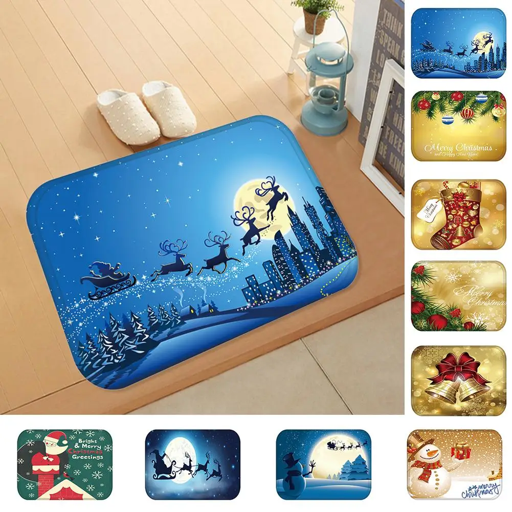 40x60 см рождественские украшения напольный коврик колокольчик дерево снежинка