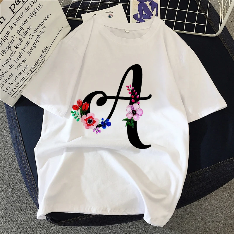 Graphic tees tops Artistic character tshirts women funny t shirt white
Tops casual short Camisetas Mujer_T-Shirt