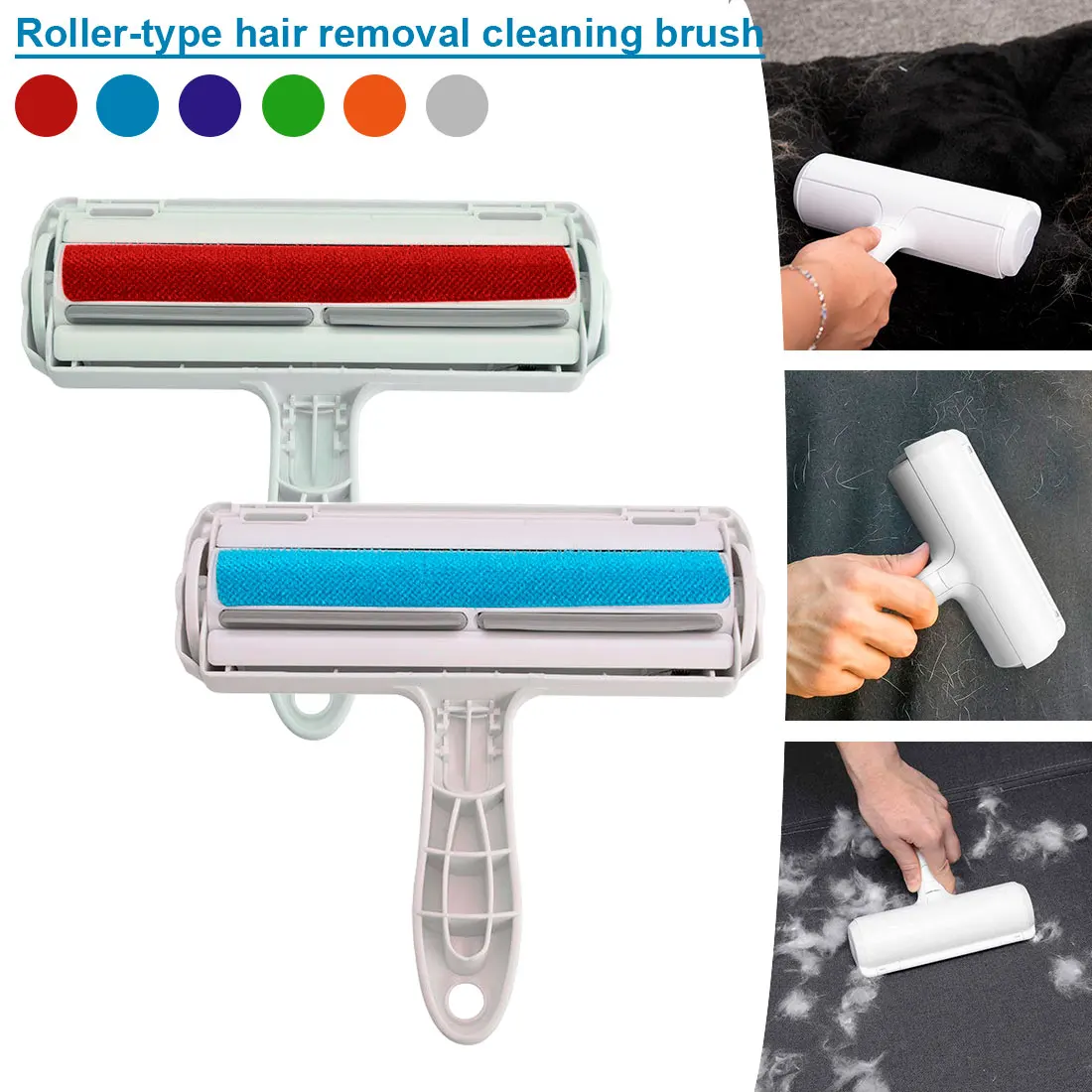 

2-Way Dog Cat Comb Tool Convenient Cleaning Lint Brush Pet Hair Roller Remover Dog Cat Fur Brush Base Home Furniture Sofa Clothe