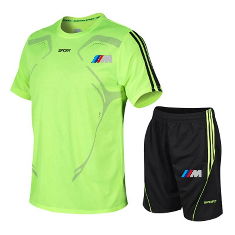 

New 2021 Men's Running T-Shirt + Shorts Set Basketball Uniform Men's Track Wear Fitness Track Wear Running