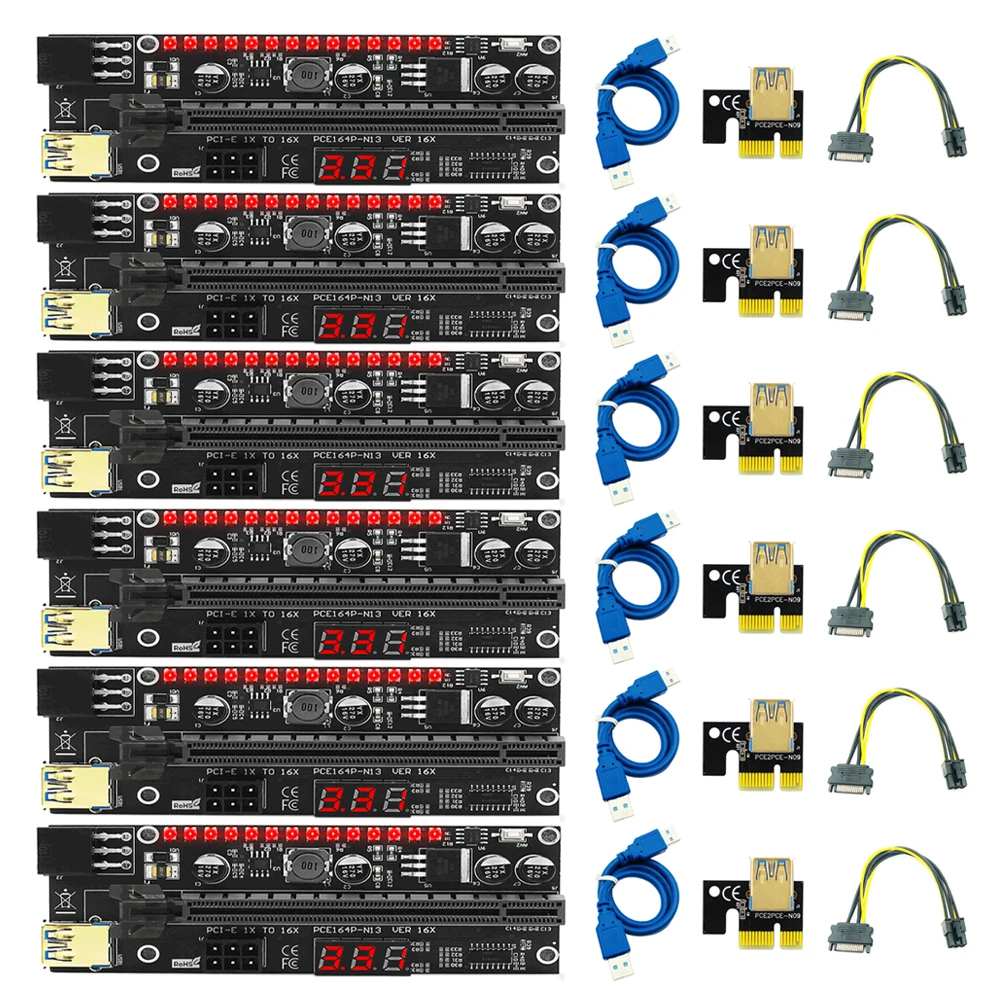 

6 шт., графическая карта PCIE X16, 1X 16X