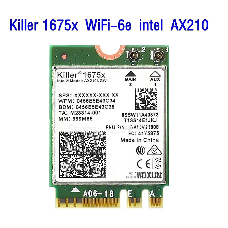 Ноутбук Killer 1675x AC двухдиапазонный 2 4 Гбит/с Wi-Fi 6E AX210 карта AX210NGW 802.11AX Bluetooth 5 для Windows