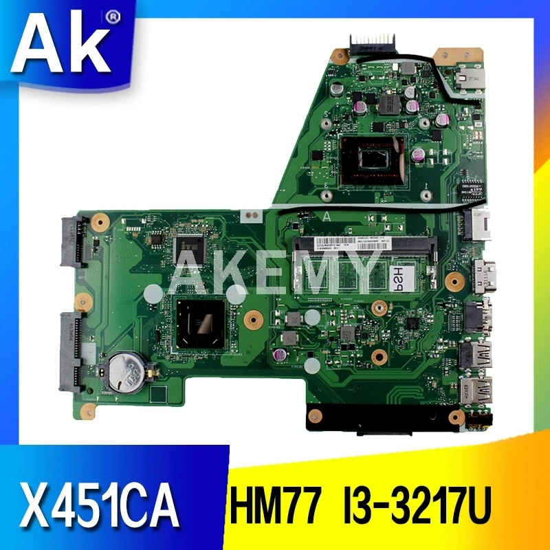 Материнская плата для ноутбука Akemy ASUS X451CA F451 F451C материнская REV.2.1 HM77 SR0N9 I3-3217U GMA HD 3000