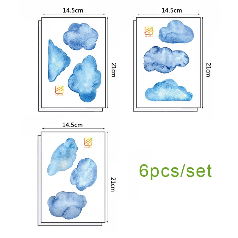 Наклейки на стену для детской комнаты спальни гостиной из ПВХ 6 шт./компл. | Дом и