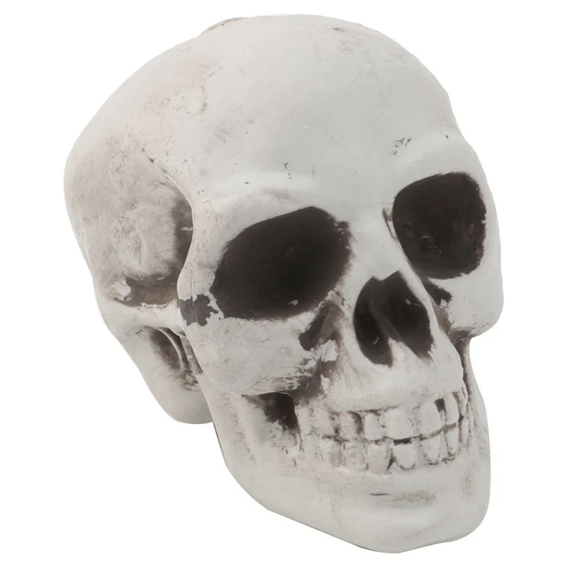 

Plastic Human Mini Skull Decor Prop Skeleton Head Halloween Coffee Bars Ornament