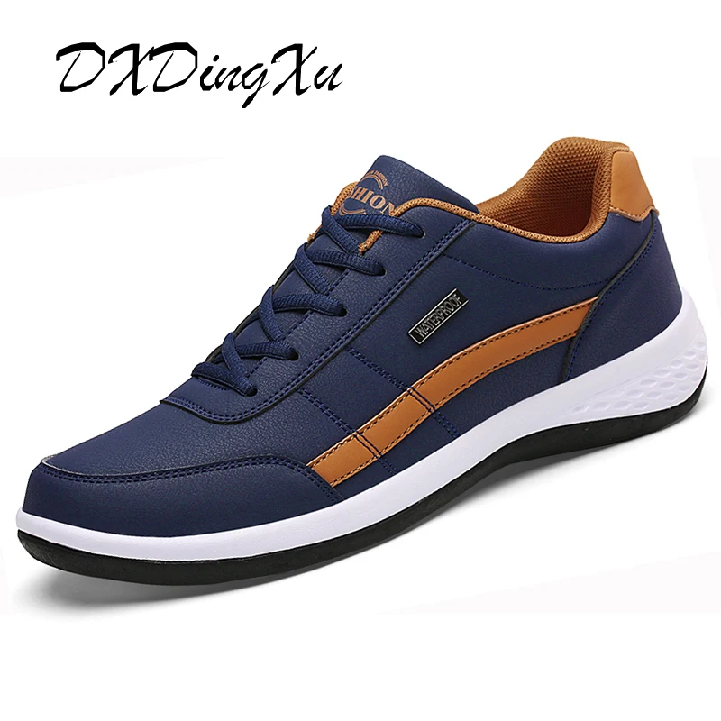 

Leather Men Shoes Sneakers Trend Casual Shoe Italian Breathable Leisure Male Sneakers Non-slip Footwear Men Vulcanized Shoes 46