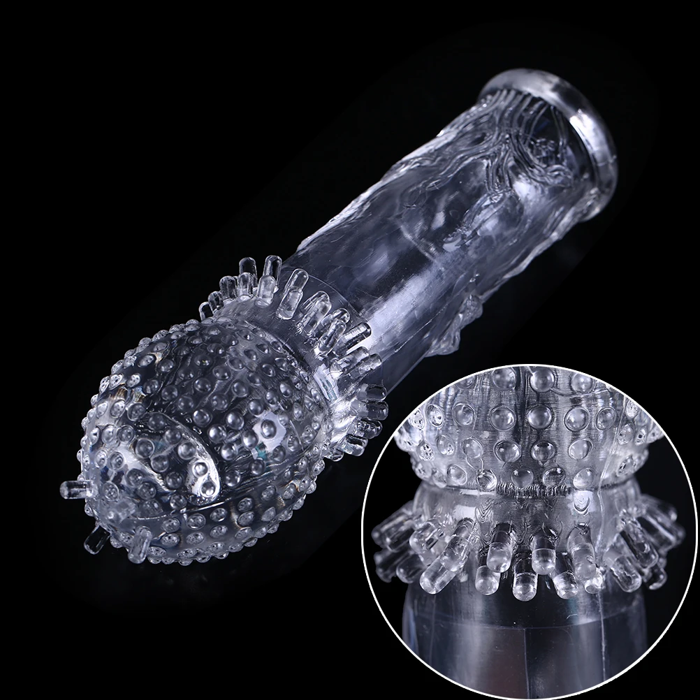 New Transparent G-spot Stimulation for Men Crystal Spike Penis Extender Dick Vibrator Reusable Delay Cock Ring | Красота и здоровье