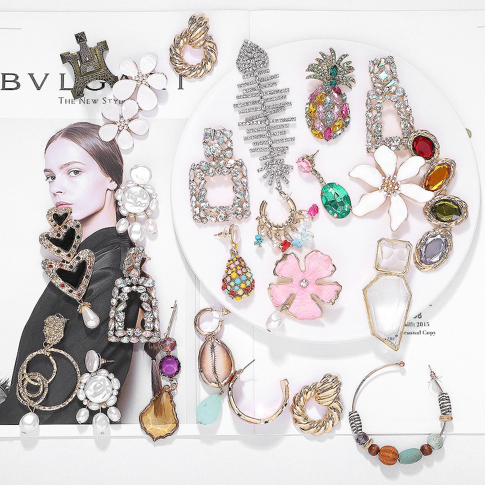 Женские серьги в виде цветка ZA эффектные Разноцветные серьги-подвески стиле бохо