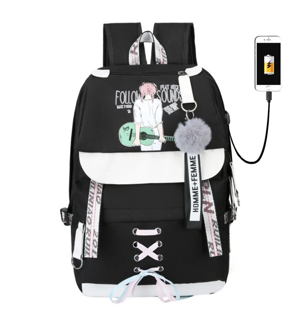 Большие школьные ранцы для девочек-подростков, Женская дорожная сумка с USB-разъемом, студенческие сумки для книг, Детский рюкзак, вместитель...