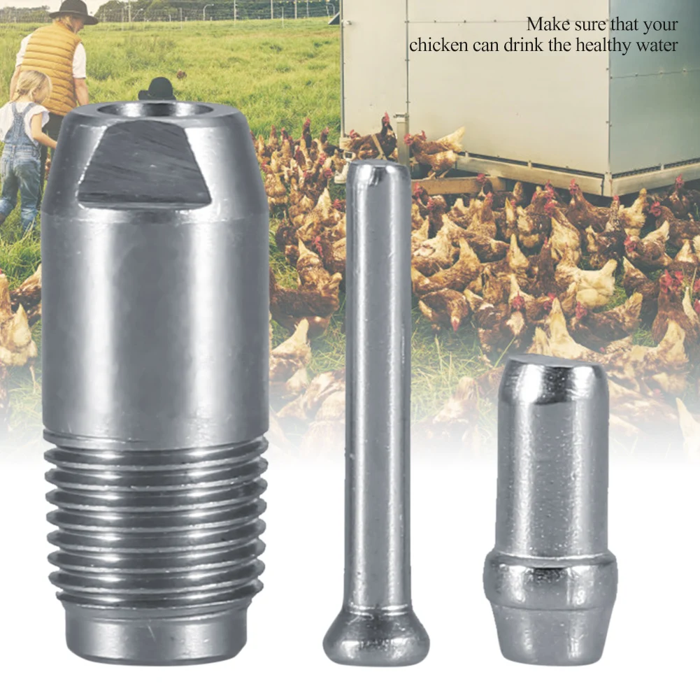 

5pcs/ Set Stainless Steel Nipple Waterer Drinking Water Equipment for Chicken