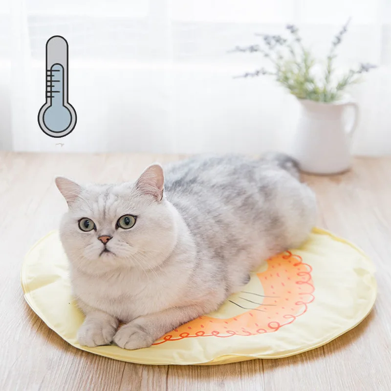 

Cat Cooling Mat Summer Round Shape Pad Mat for Dogs Cat Breathable Blanket Cat Ice Pad Washable Sofa Breathable Dog Bed Pet Mat