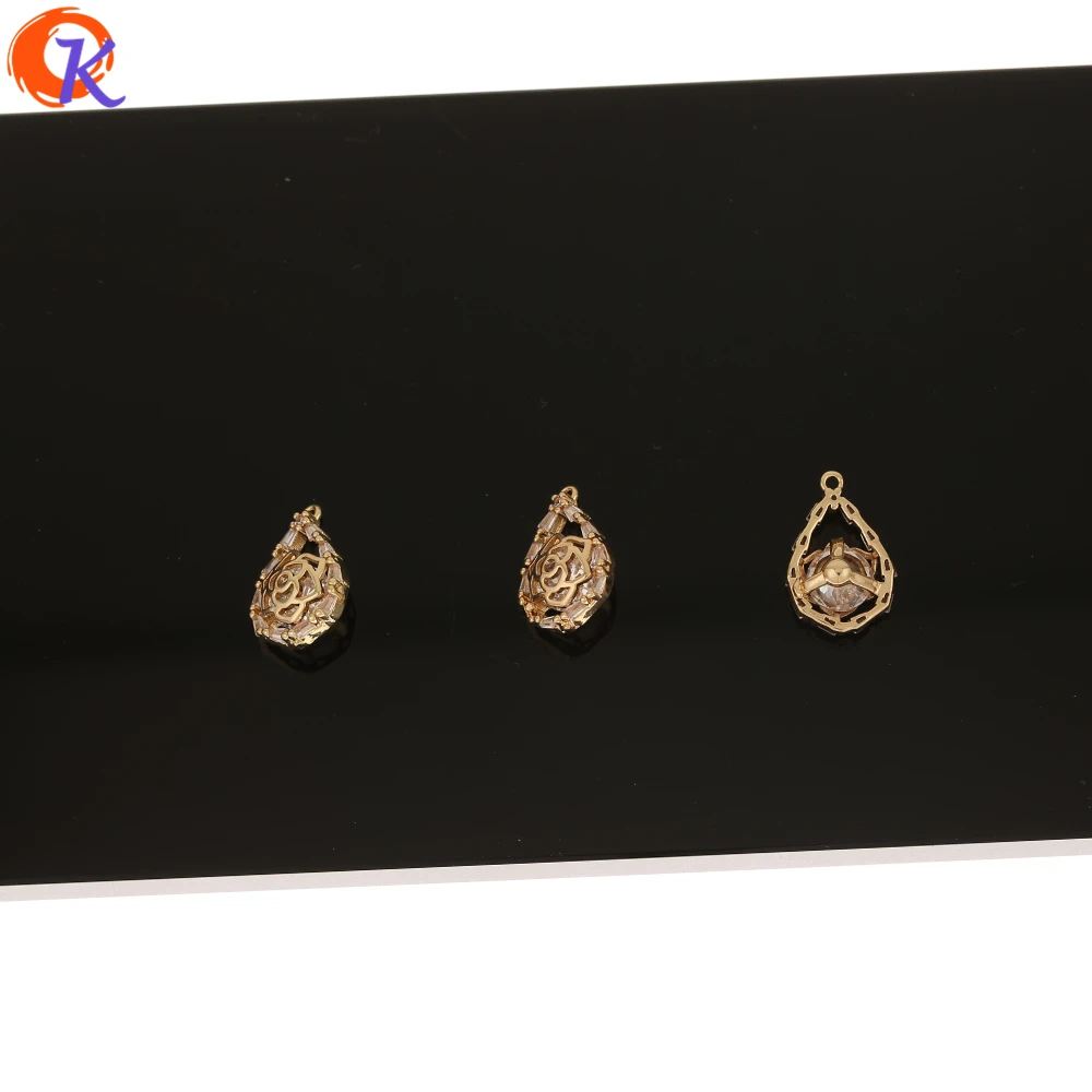 

Cordial Design 50Pcs CZ Charms/Jewelry Accessories/Hand Made/Flower Shape/Earrings Findings/DIY Making/Rhinestone Pendant