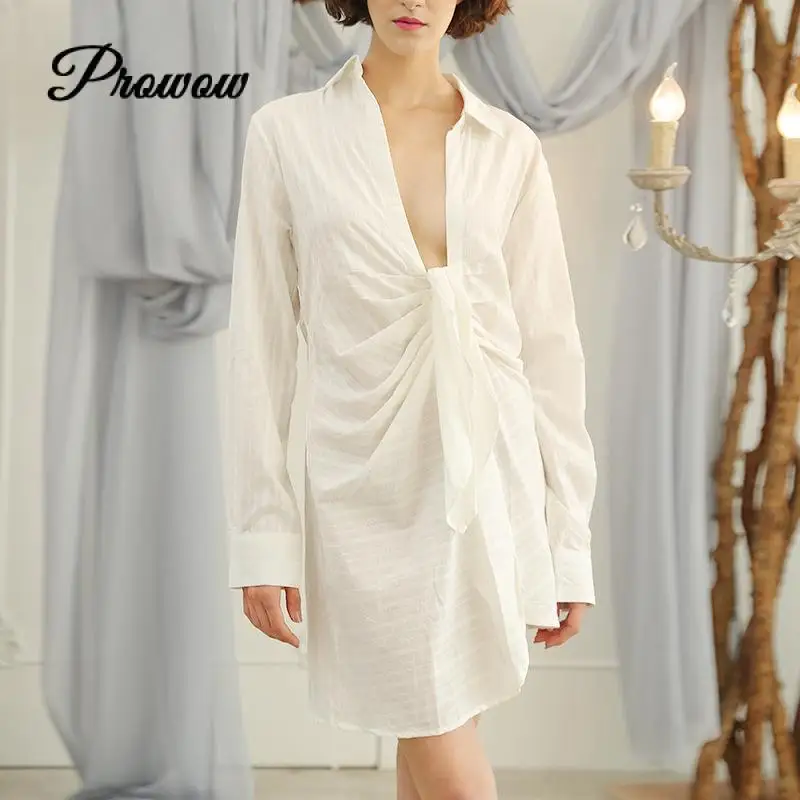 Женское модельное платье рубашка элегантное Плиссированное асимметричное с