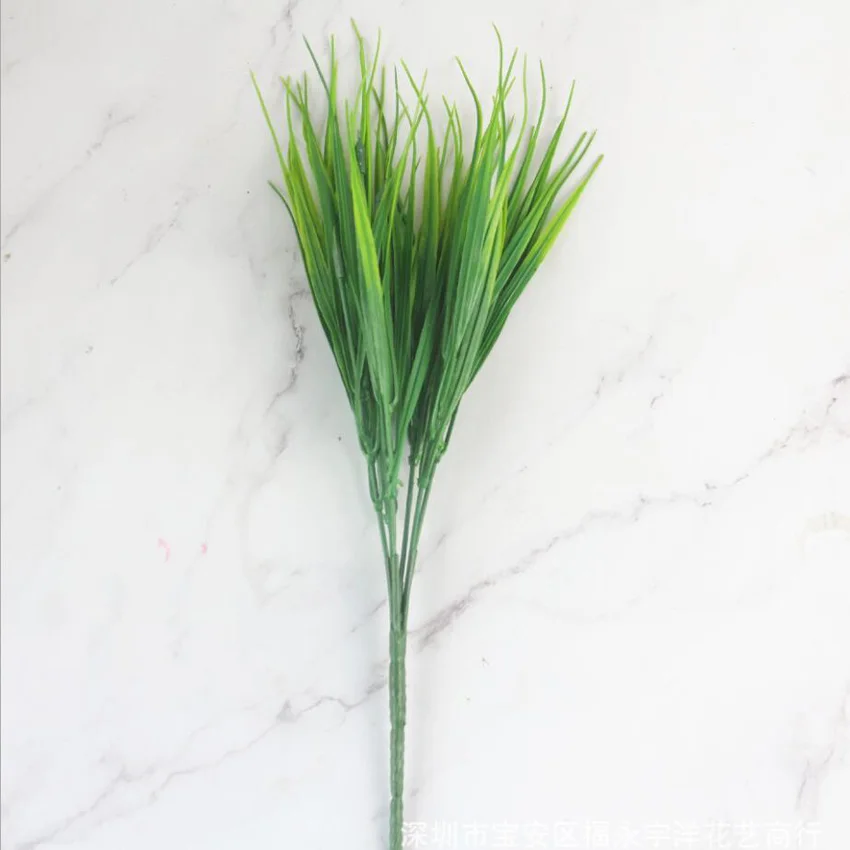 

Flower Arrangement Material Green Plant 1 Pc 7 Branches Grass Artificial Plastic Fake Flower Arrangement Cut Off Wedding