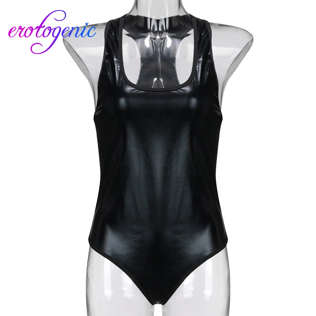 Латекс чулки для женщин сексуальный черный Мокрый Вид Костюм Тедди из