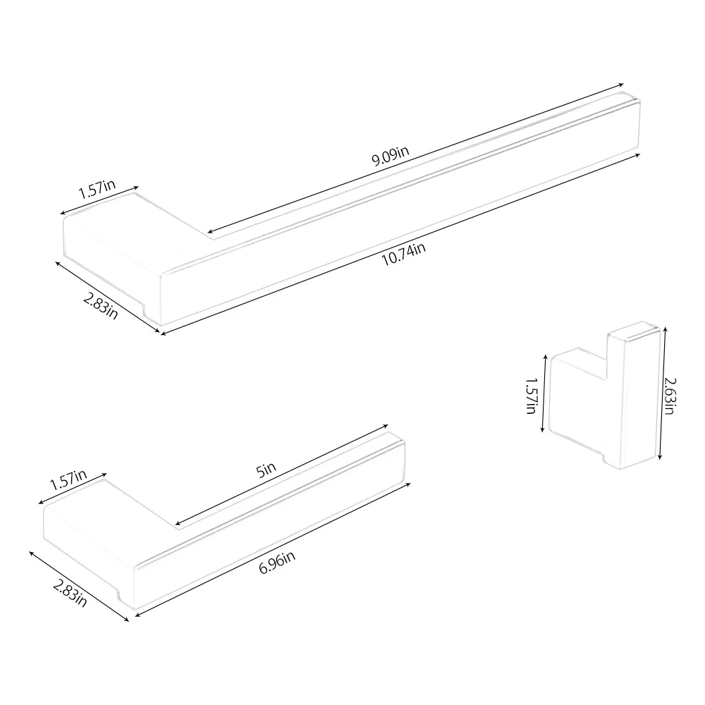 Набор аксессуаров для ванной комнаты из 3 предметов настенное крепление