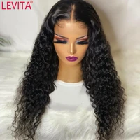 levita wholesale deep wave wig 4x4 lace closure wig brazilian hair wigs pre plucked lace front human hair wigs for black women