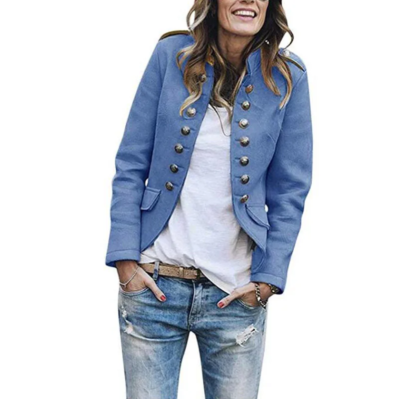 Модные женские блейзеры короткое пальто куртка с длинным рукавом однотонные