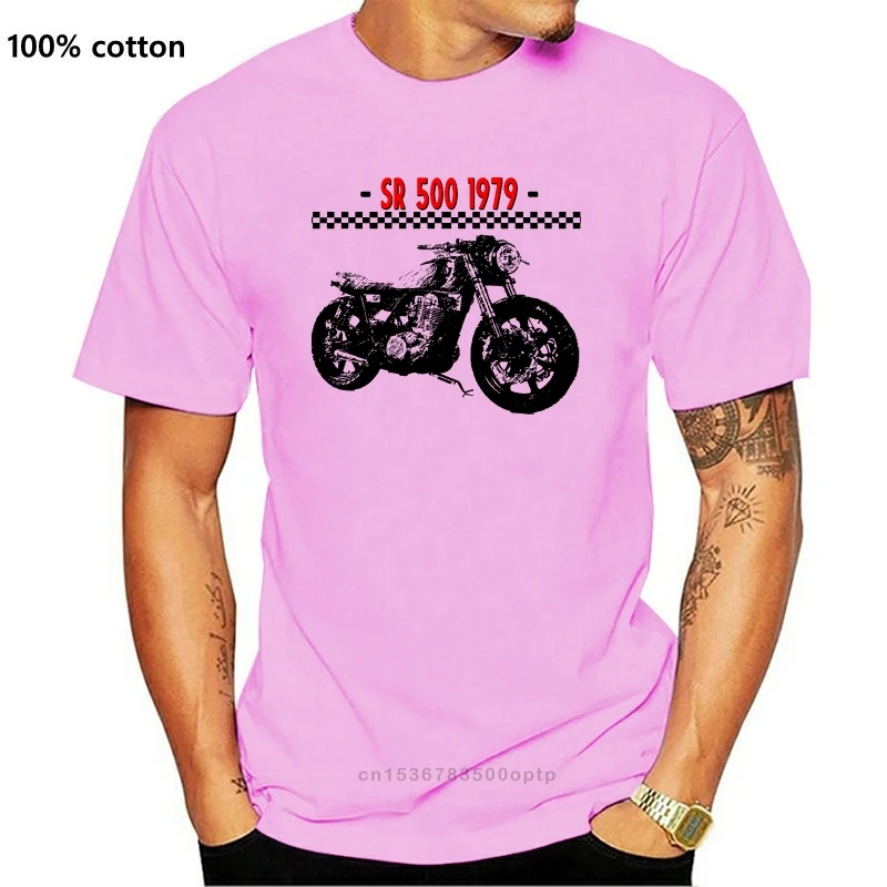 

Новинка 2021, белая хлопковая футболка для японского мотоцикла SR 500 1979