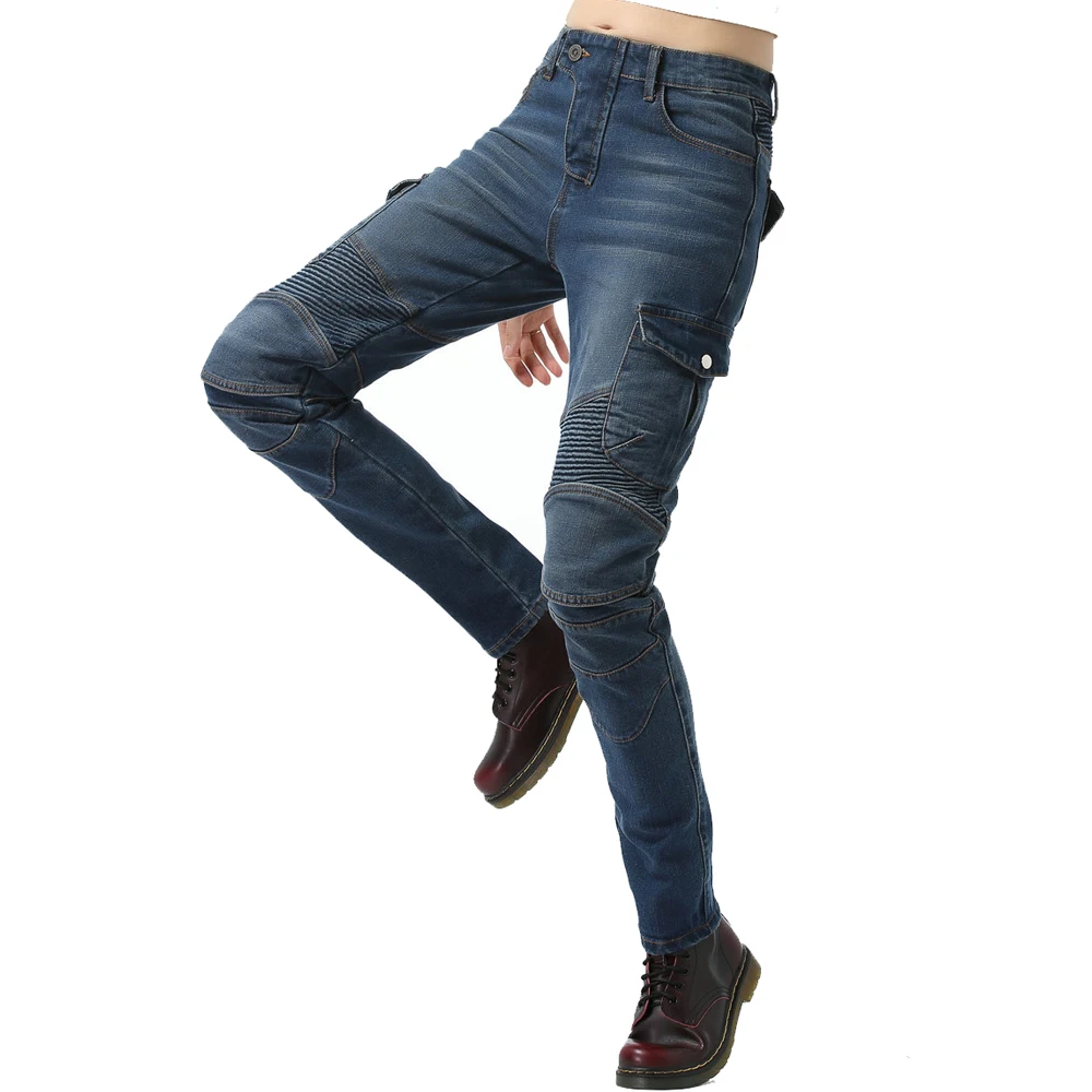 Женские спортивные джинсы бронированный CE брюки для мотоциклистов