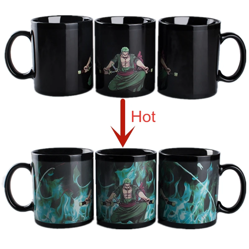 

1 шт. кофейные кружки в стиле аниме Меняющие цвет чайные чашки Забавный волшебный знак керамическая посуда для напитков