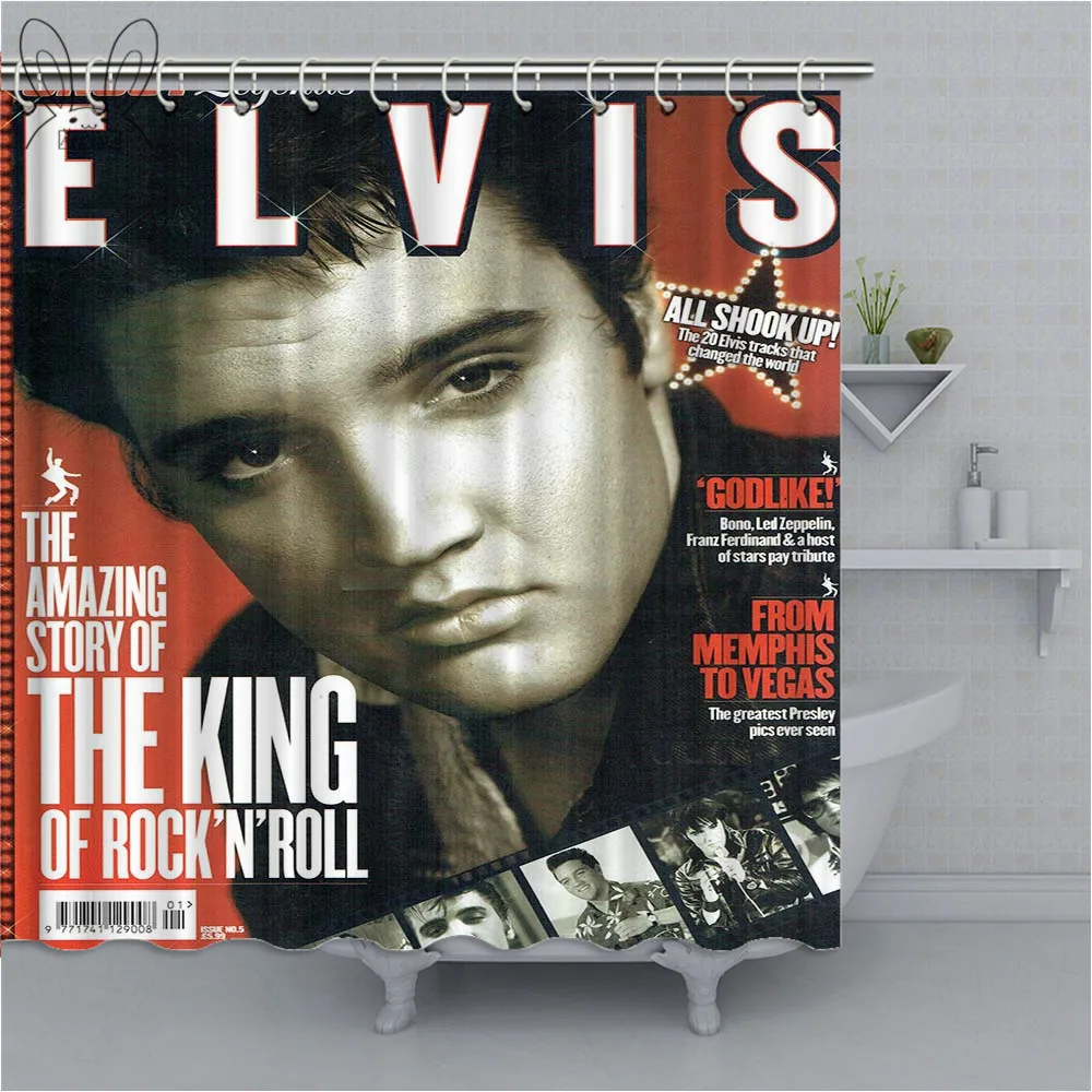 Creative Elvis Aron Presley Shower Curtain Popular Singer Wateeproof Polyester Fabric Bathroom Home Decor Sets | Дом и сад