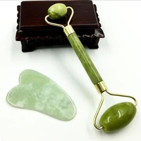 jade roller massage tool set natural stone face massager board gua sha scraper jade roller face skin care tool