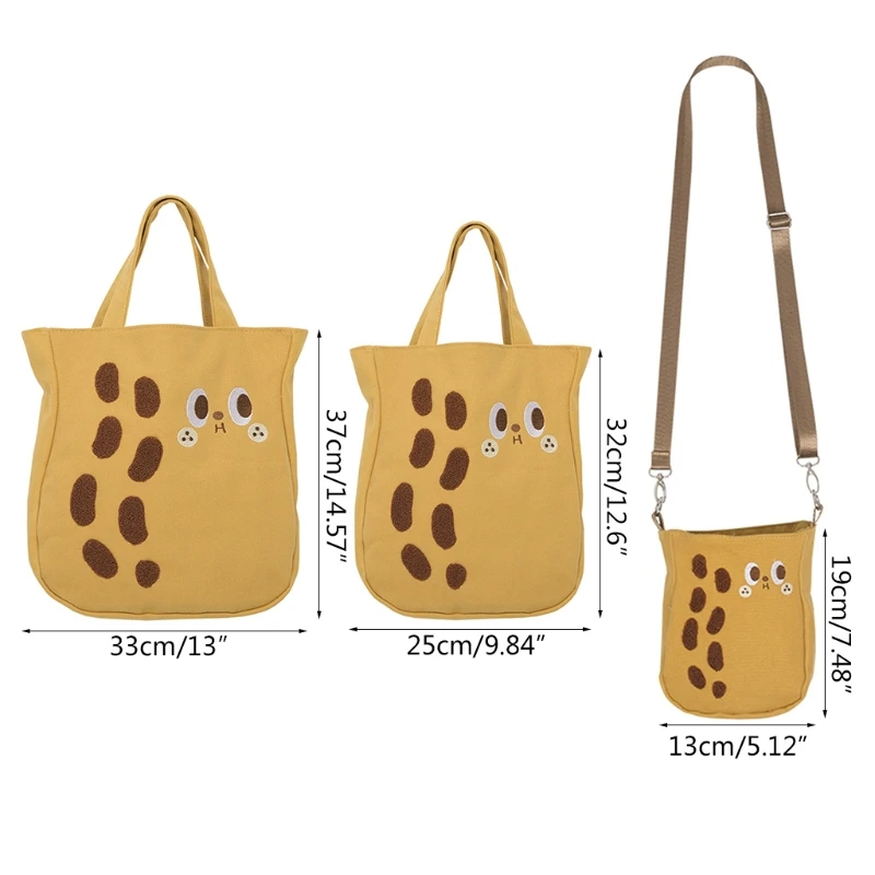 

D0UD 3 Different Kinds Women's Casual Cartoon Bags Soft Canvas Large Capacity Handheld Bag Single Shoulder Bag Diagonal Bag