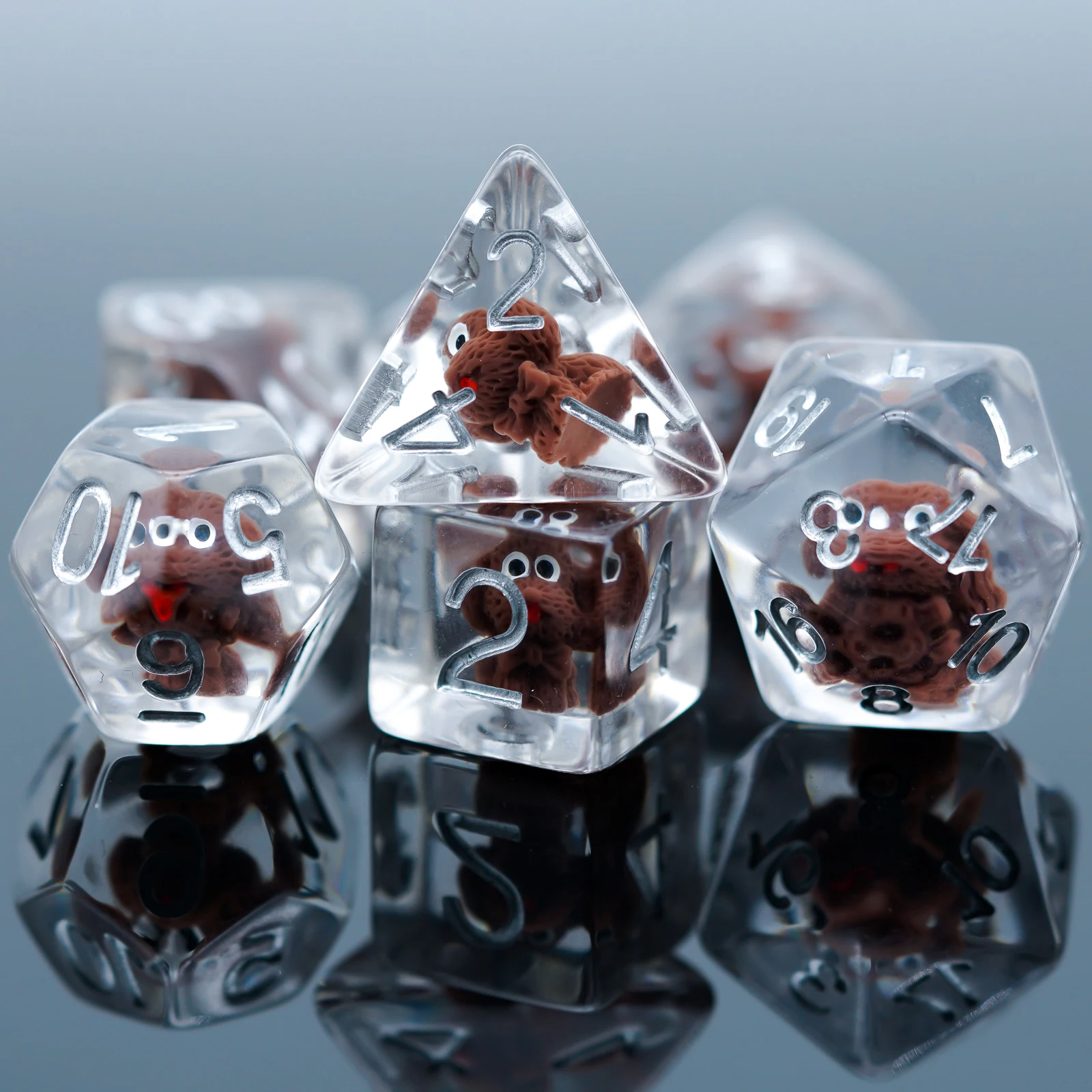 7 шт./компл. животных игральные кости DND D & D4 D6 D8 D10 % D12 D20 многогранные игры в набор