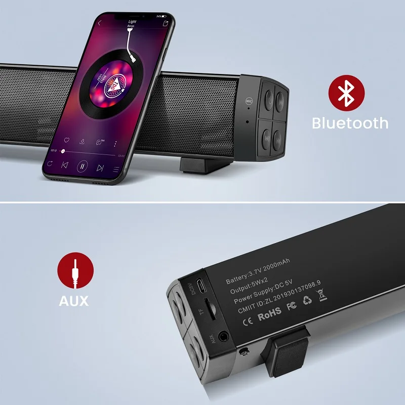 Bluetooth колонка звуковая панель Беспроводная для телевизора телефона компьютера