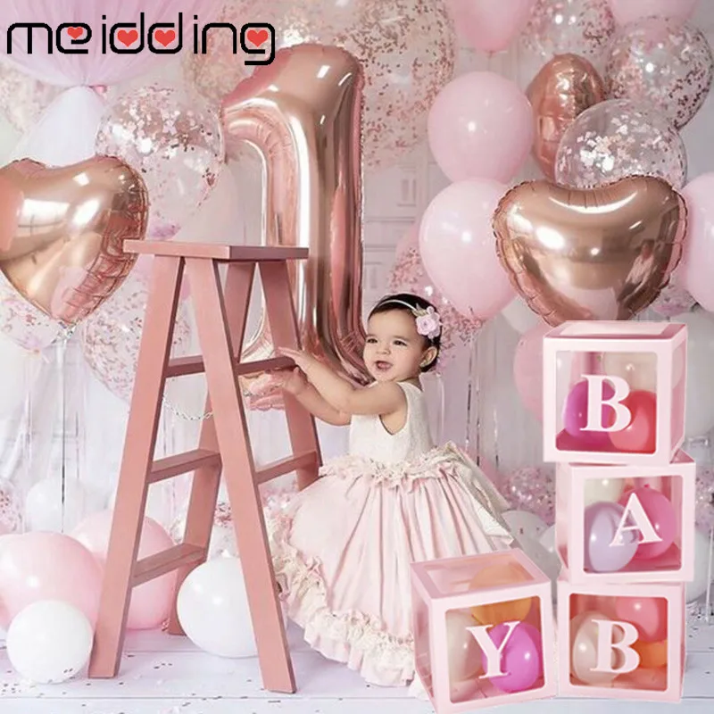MEIDDING, прозрачная коробка для воздушных шаров, держатель для блока, латексные шары, арки, гирлянды для душа для малышей, для мальчиков и девочек, вечерние гирлянды, поставки