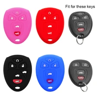 silica gel skin key case cover 5 buttons for chevrolet gmc enclave shell fob accessorise