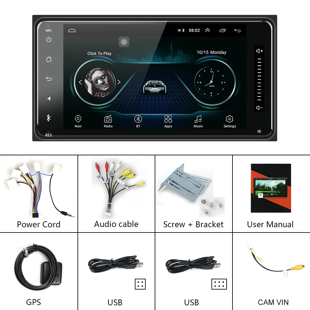 AMPrime Android Авторадио для Toyota Corolla 7 ''сенсорный экран автомобиля MP5 плеер Автомобильная стереовидеоаппаратура зеркало GPS ссылка fm-радио
